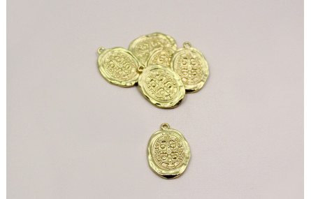 Chapa Ovalada 29*20mm Oro Mate 