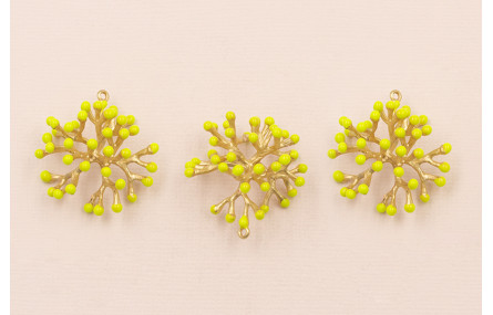 Cogante Coral 25*25*12mm Oro Mate Esmalte Pistacho