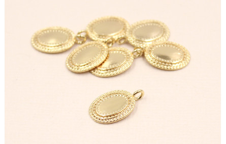 Colgante Ovalo enmarcado 15*10mm Oro