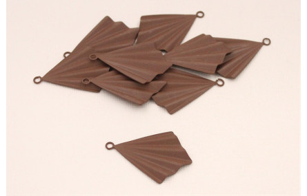 Abanico plisado con anilla 35*25mm Marrón