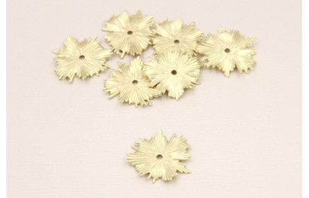 Cuenta Sol Irregular estriado 20mm Dorado Mate