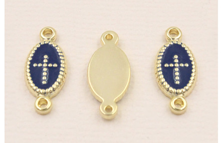 Colgante Stainless Steel:  15*10 Cruz Azul Marino