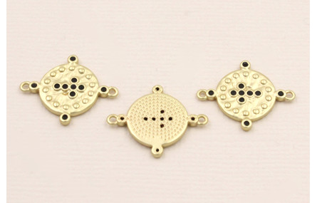 Disco entrepieza con Cruz negra 22*15 Dorado Mate