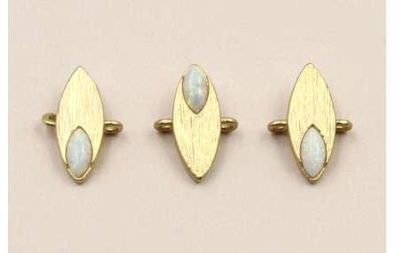 Ovalo 15*5mm con ovalo Opal Dorado Mate