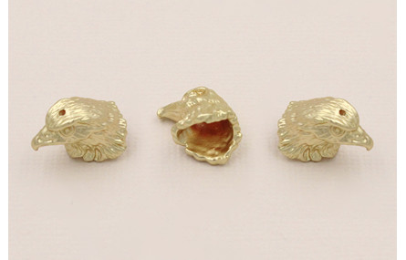 Cuenta Cabeza Aguila 10*15*10mm Dorado Mate