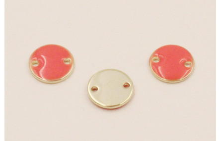 Disco de 10mm Dorado 2 agujeros esmalte Cora