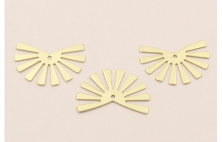 Pieza Abanico Semicircular 25*20mm Dorado Mate