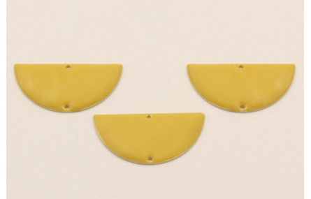 Semicirculo Esmaltado 31*16 Dorado Mate y Mostaza