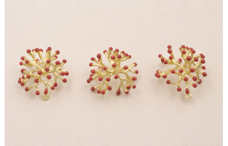 Colgante Coral 25*25*12mm Oro Mate Rosa Coral