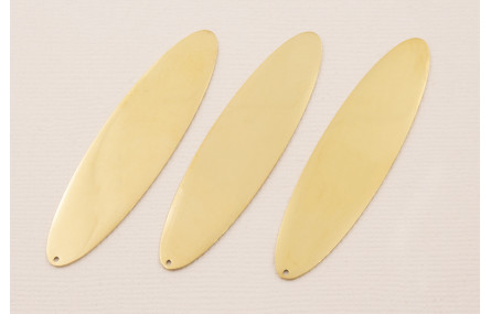 Cuenta Ovalo alargado Acero Inoxidable 60*15mm Oro