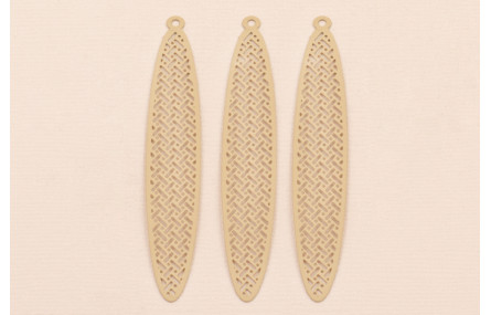 Colgante oavalo labrado lámina 60*11mm Color Beige