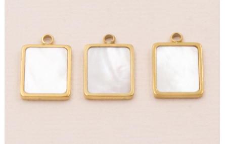 Colgante S.Steel 316L 12*9mm con Nacar