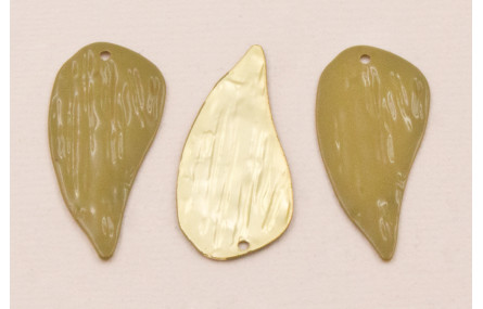 Hoja Plana 32*15 Oro Mate y Esmalte verde