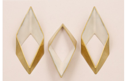 Rombo Biselado 75*28 Esmalte Beige