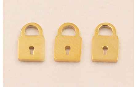 Colgante Acero Inox. Candado 8*5mm ORO