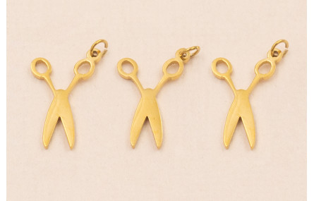 Colgante Tijeras Acero Inox. 17*10mmm Oro