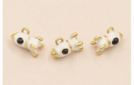 Colgante cohete 11*5mm Blanco y Negro