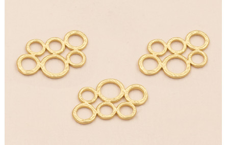 Pieza de 6 Aros 20*12mm Oro Mate