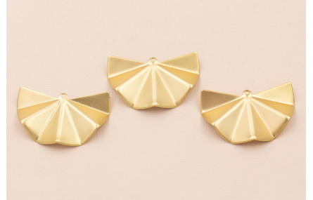Colgante abanico Aristas 39*25mm Oro Mate