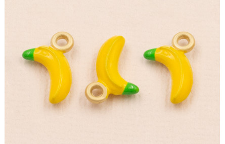 Colgante Plátano 12*5mm Amarillo y verde