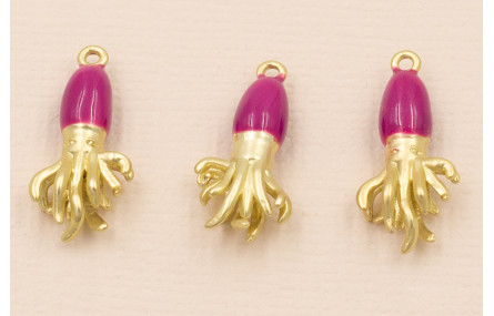 Pulpo Dorado Mate Cabeza Morada 20*10mm