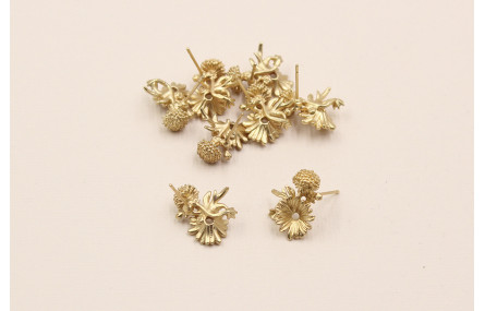 Perno Flor + hoja 19*15 oro mate