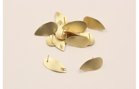 Perno Gota ondulada 26*13mm Oro Mate