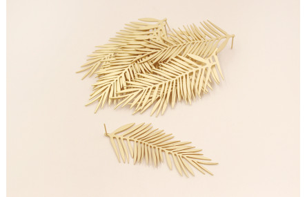 Pendiente Hojas 70*30mm Oro Mate