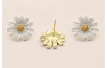 Perno Margarita Blanca y amarilla 17mm diametro