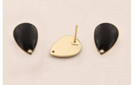 Gota Dorado Mate 12*8mm esmalte Negro