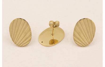 Pendiente Ala Ovalada 18*14mm Acero Inox. Baño Oro