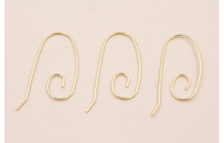 Pendiente gancho 40mm long. Oro