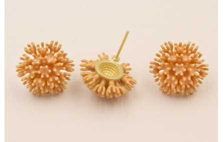 Pendiente Nenufar 17mm diametro Rosa Melocotón