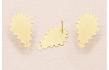 Pendiente Triangulo dentado 15*24mm Dorado Mate