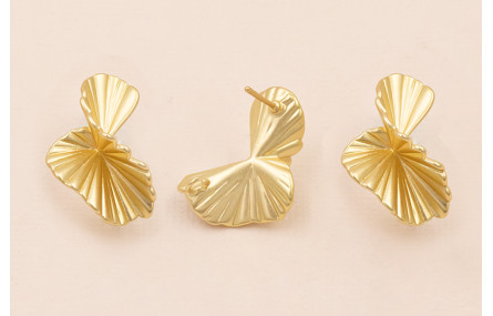 Pendiente Retorcido 25*15mm Oro Mate