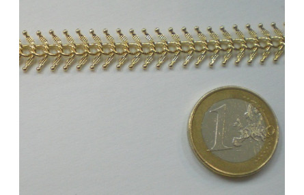 Cadena Ribetes 10mm ancho. Oro