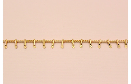Cadena de 1,5mm con colgante de 3,5mm Oro Mate