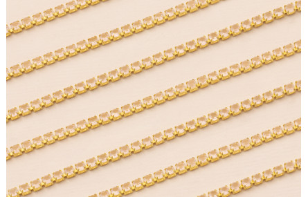 Cadena Strass Critstal 2mm Color Rosa Opal