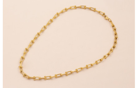 Collar Completo Acero Inox. Eslabon 13*7mm Oro