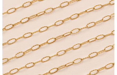 Cadena Acero Inox. Eslabón de 7mm Oro