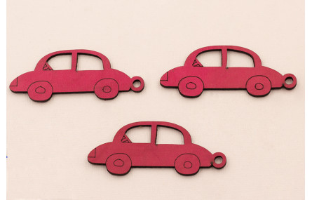 Coche cuero 65*25mm  Fucshia
