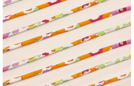 Lazo Liberty 4mm Flores Naranja, verde Fuxia