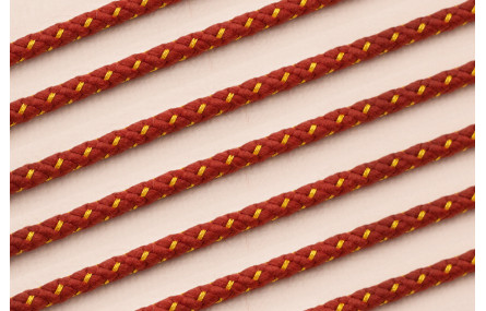 Cordón de 3mm Color Teja con hilo dorado
