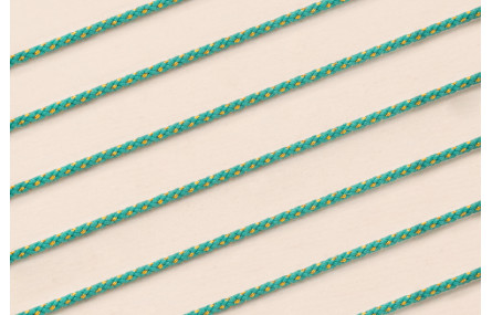 Cordón de 1,5mm con Hilo Dorado Color Turquesa