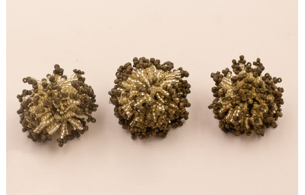 Bola Abalorio de 40mm color crudo y  Kaki