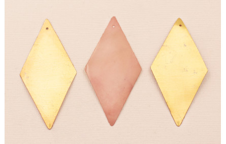 Lentejuela Rombo 5*25mm Oro y Rosa Vintage