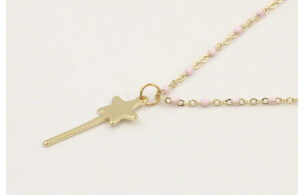 Solitario cadena acero inoxidable micro esmalte ro