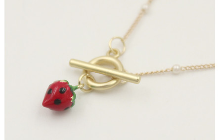 Colgante de cadena de eslabón plana oro mate con m