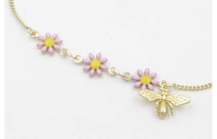 Pulsera regulable de cadena eslabones planos oro m