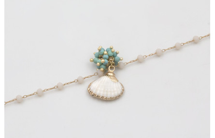 Pulsera cadena facetadas opal con burruño de bolas